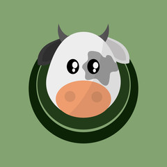 Animal design. cow icon. Isolated illustration, white background