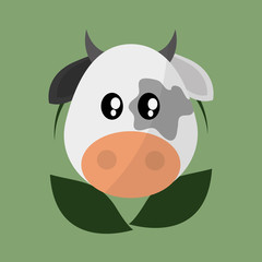Animal design. cow icon. Isolated illustration, white background