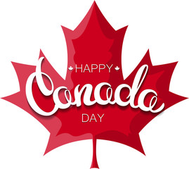 Happy Canada Day Hand Drawn Calligraphy Pen Brush Vector