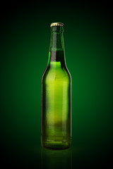 Cold wet beer bottle