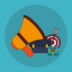 Digital Marketing design. Media icon. Colorfull illustration, graphic