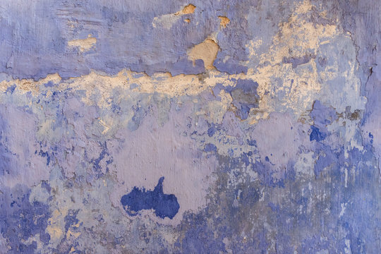 Cracked blue concrete wall texture background. Material comstruction.