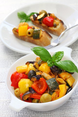 caponata, italian sicilian eggplant aubergine vegetable stew