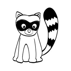 raccoon cartoon icon. cute animal design. vector graphic