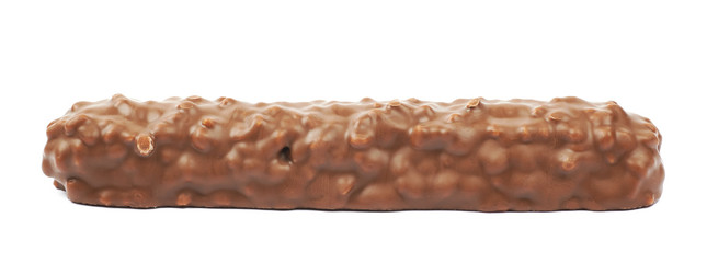 Caramel chocolate bar isolated