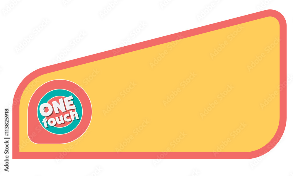 Fototapete Colored text frame for your text and icon with tehe words one to