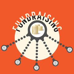Vector circular object with theme of fund raising