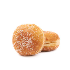 Jam filled doughnut isolated