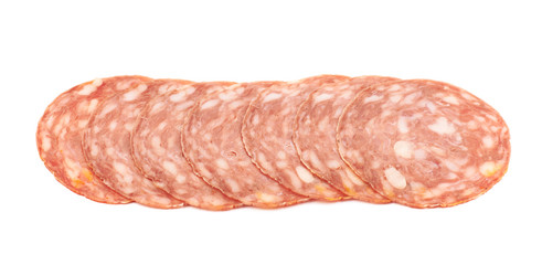 Italian sausage salame napoli isolated