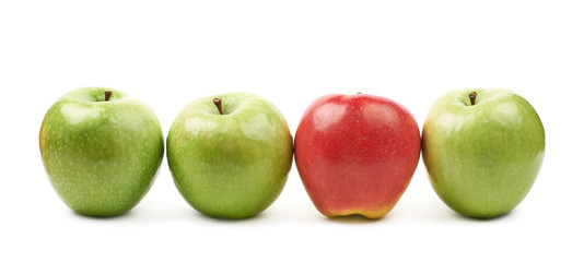Red and green apples composition