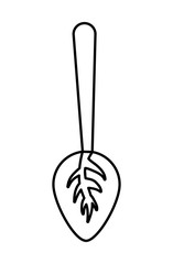 Spoon with leaf  icon. Food design. vector graphic