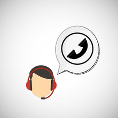 Call center design. Communication icon. flat illustration, vecto