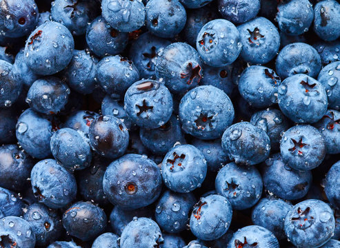Fototapeta Blueberry with drops of water