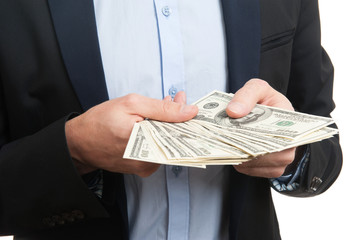 some dollars in hands