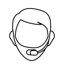 Operator man avatar. Customer service. vector graphic