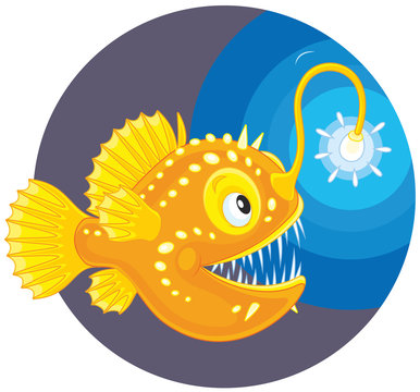 recommend clip art: angler fish with its luminous lure