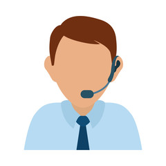 Operator man avatar. Customer service. vector graphic