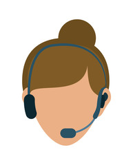 Obraz na płótnie Canvas Operator woman avatar. Customer service. vector graphic