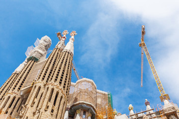 Fototapeta na wymiar Barcelona Attractions, La Sagrada Familia, Catalonia, Spain.