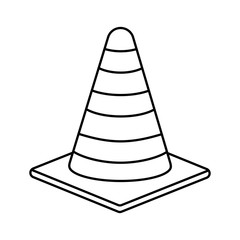 Striped Cone icon. Under construction design. vector graphic