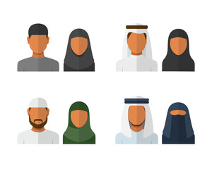 Arabic man and woman set