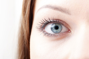 Close-up photo of a beautiful woman's eyes