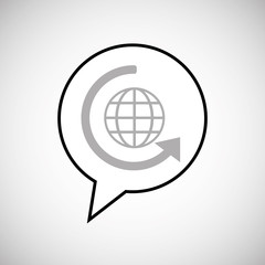 Call center design. Global communication. Flat illustration,