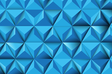 Blue abstract triangle background vector design