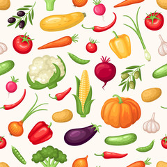 Seamless pattern with vegetables