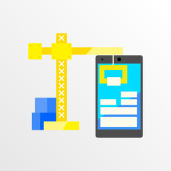 Obraz premium Building/Designing a website or application. Flat style vector d