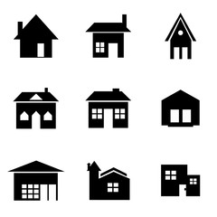 Houses icons set. Real estate. Vector