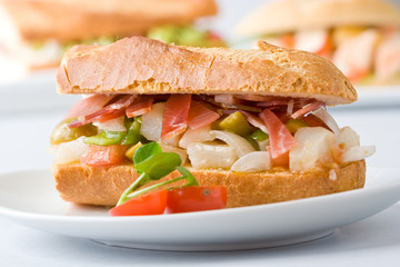 Ham and cod sandwich