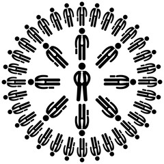 stick figure icon businessmen big company human resources vector