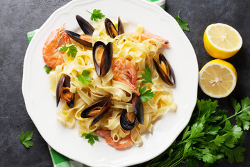 Pasta with seafood