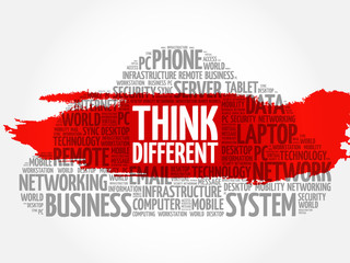 Fototapeta premium Think Different word cloud concept