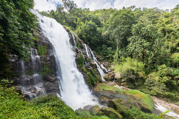 Fototapeta na wymiar Beautiful big waterfall in the national park of Thailand
