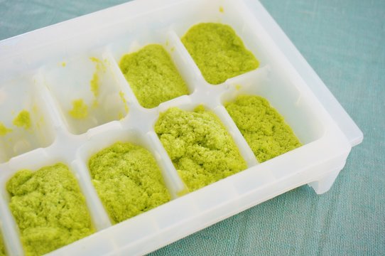 Making Pesto In An Ice Cube Tray