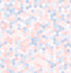 Blue and pink abstract seamless hexagon patterns