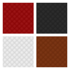 Set of 4 textures of leather upholstery. Pattern.
