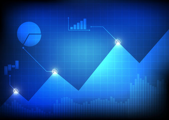 Vector : Business graph and pie graph on grid background