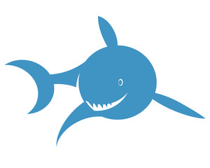 Vector print for t-shirt. Shark on a white background