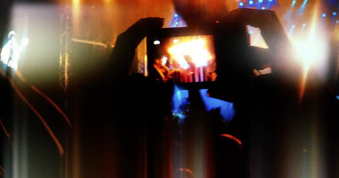 4K Intense Lights and Camera Pictures at Live Music Festival Concert