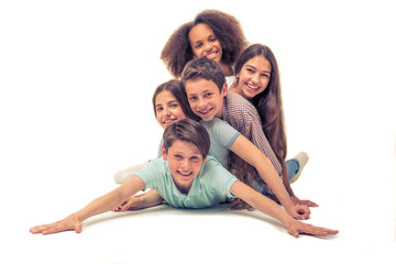 Happy teenage friends