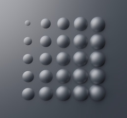 3D balls abstract composition