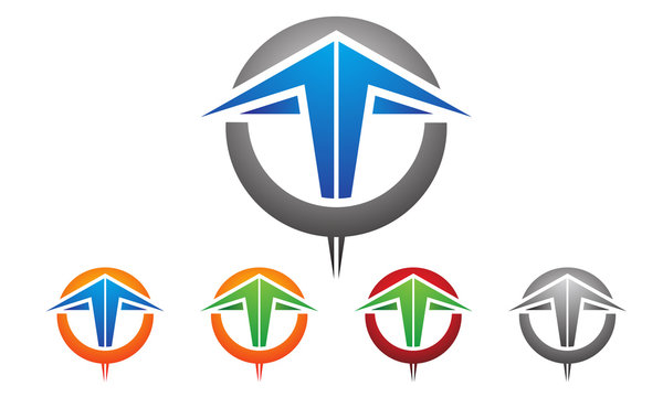 letter T, aroow logo design