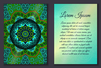 Invitation card set with mandala ornament