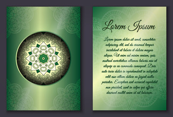 Invitation card set with mandala ornament