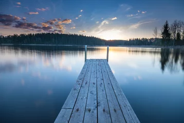 Photo sur Plexiglas Jetée Jetée en bois sur le lac