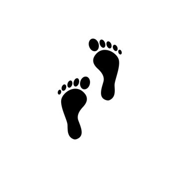 Icon traces of human fingerprint. The imprint of human feet