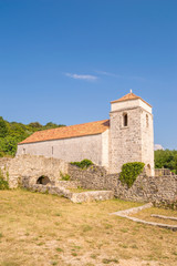 Fototapeta na wymiar Ancient medieval church of St Lucy in Jurandvor, island Krk, Croatia